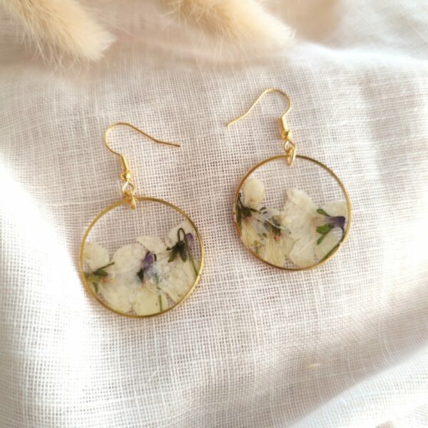 BO pendantes Violette blanche