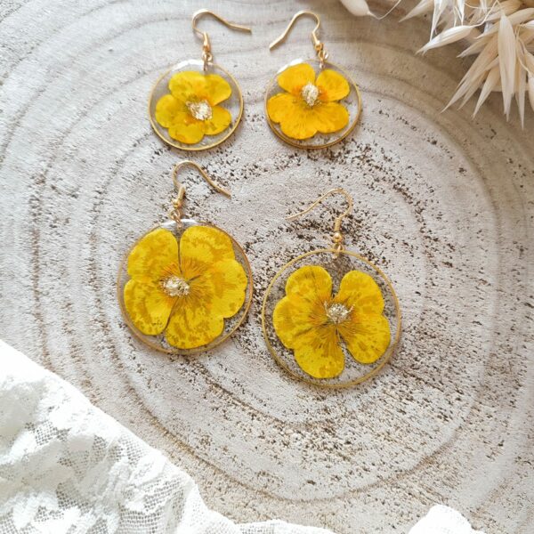 BO pendantes bouton d'or