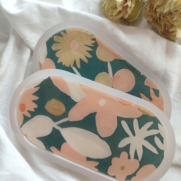 Plateau à bijoux papier peint fleurs